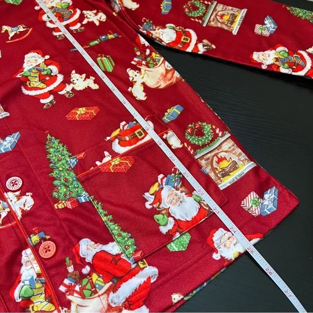 Nick‎ & Nora Kid’s Red Santa Flannel Pajama Top 14 NWT